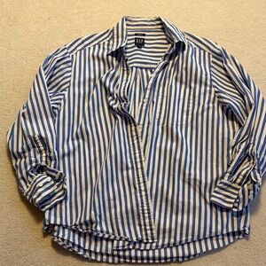 GAP Big Shirt Blue and White Striped size S